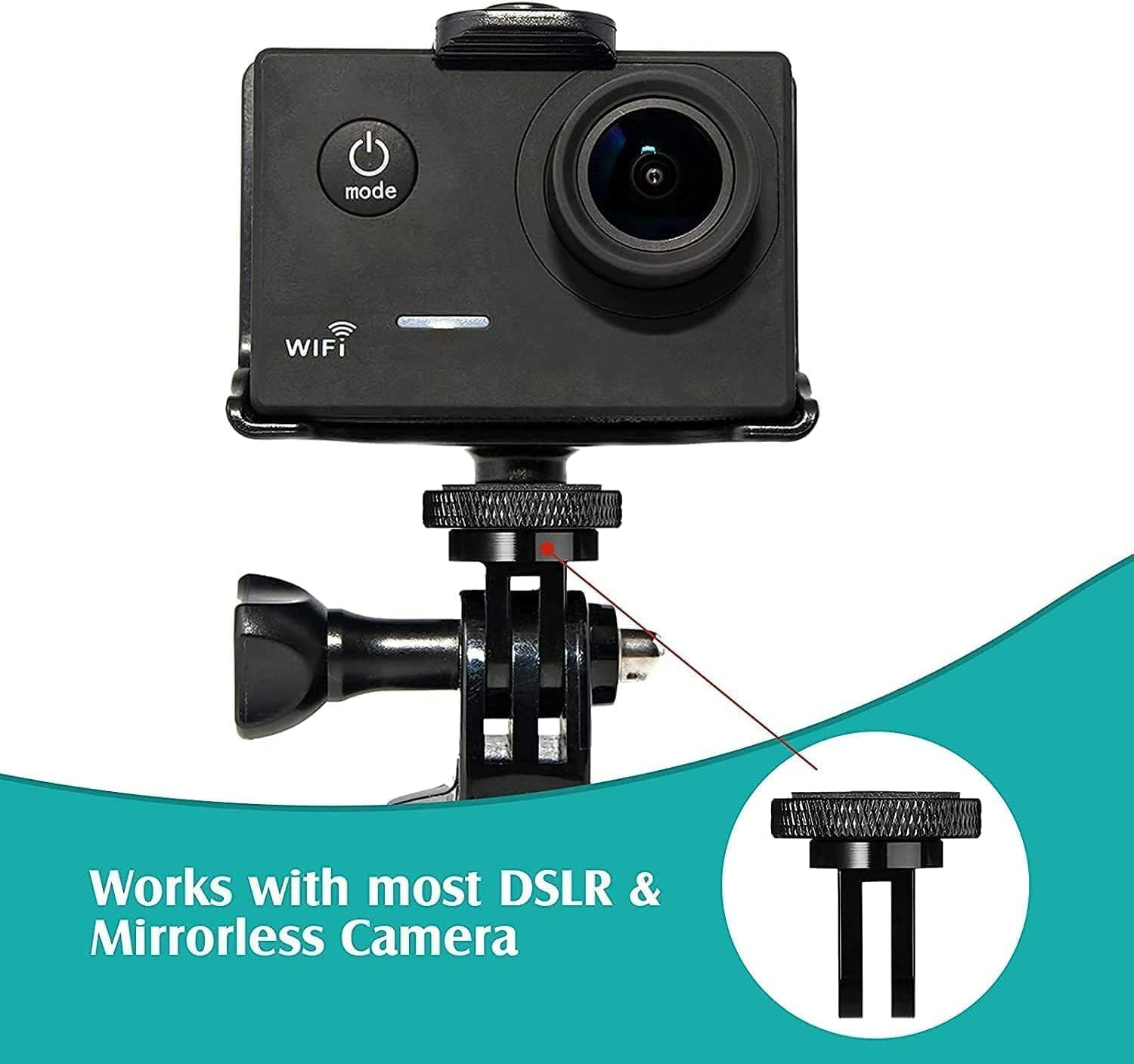 Aluminum Camera Tripod Adapter 1/4"-20 Conversion Adapter Mounts Compatible With
