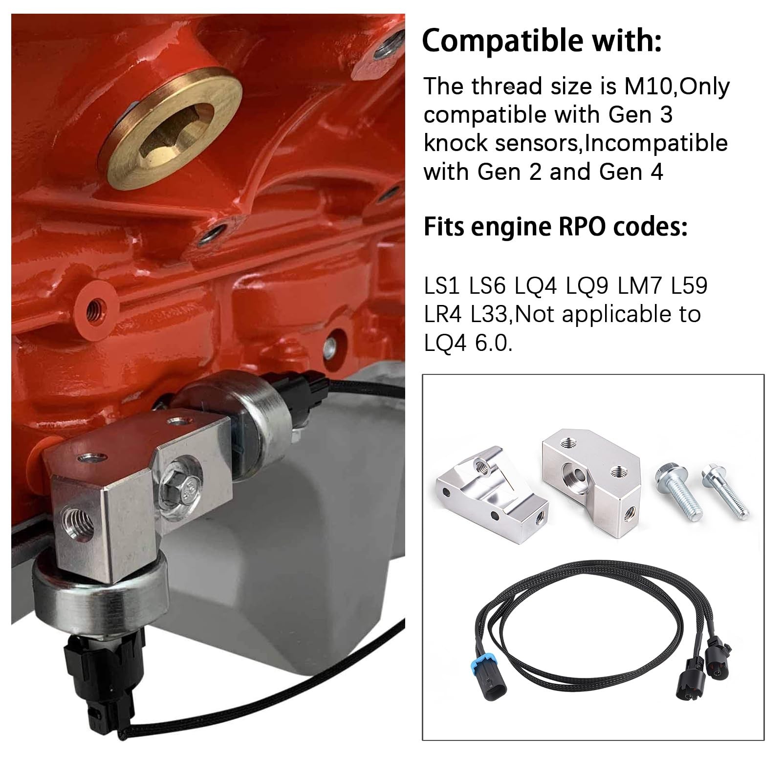 CNRAQR LS Gen 3 Knock Sensor Relocation Brackets with Extension 3