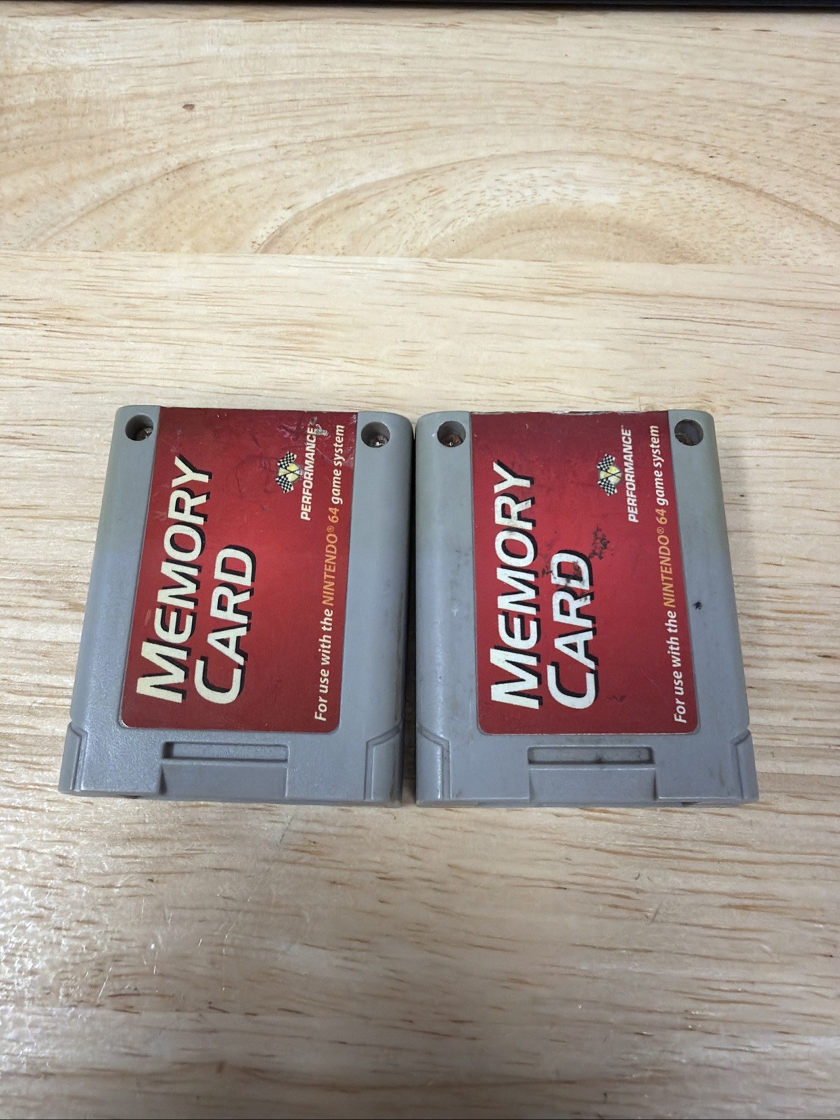 Lot Of 2 Nintendo 64 Controller Memory Card N64 Performance Untested
