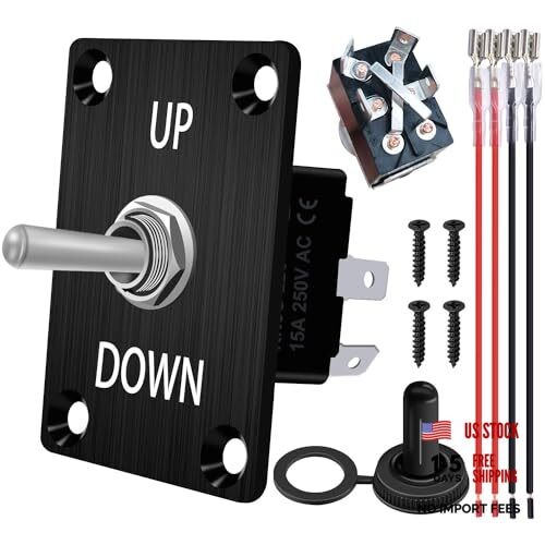 Momentary Reverse Polarity Switch 12V 30A Motor Control RV Jack Switch UP/DOWN