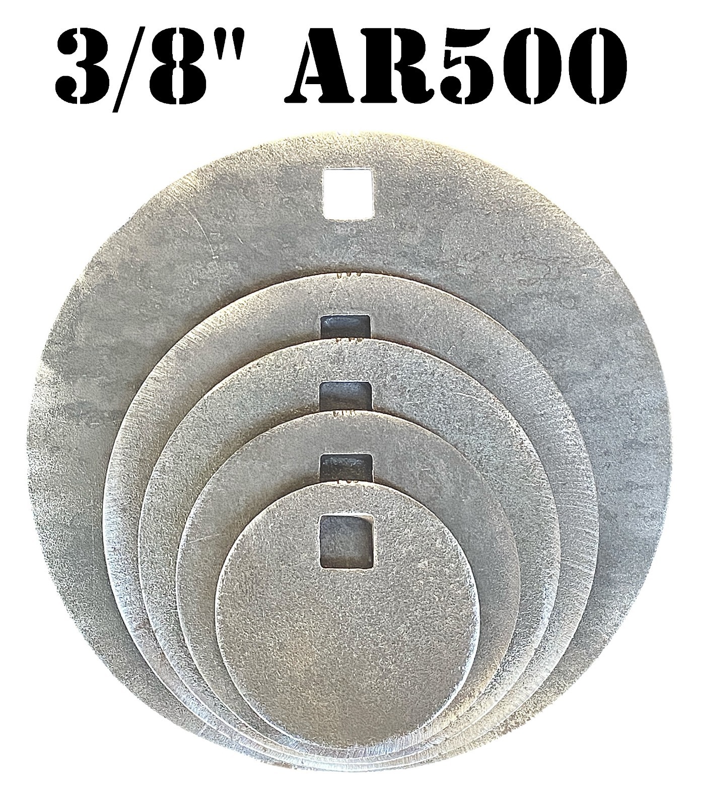 3/8" AR500 Steel Shooting Targets 3" 4" 5" 6" 8" Metal Rifle/Pistol Range Gongs