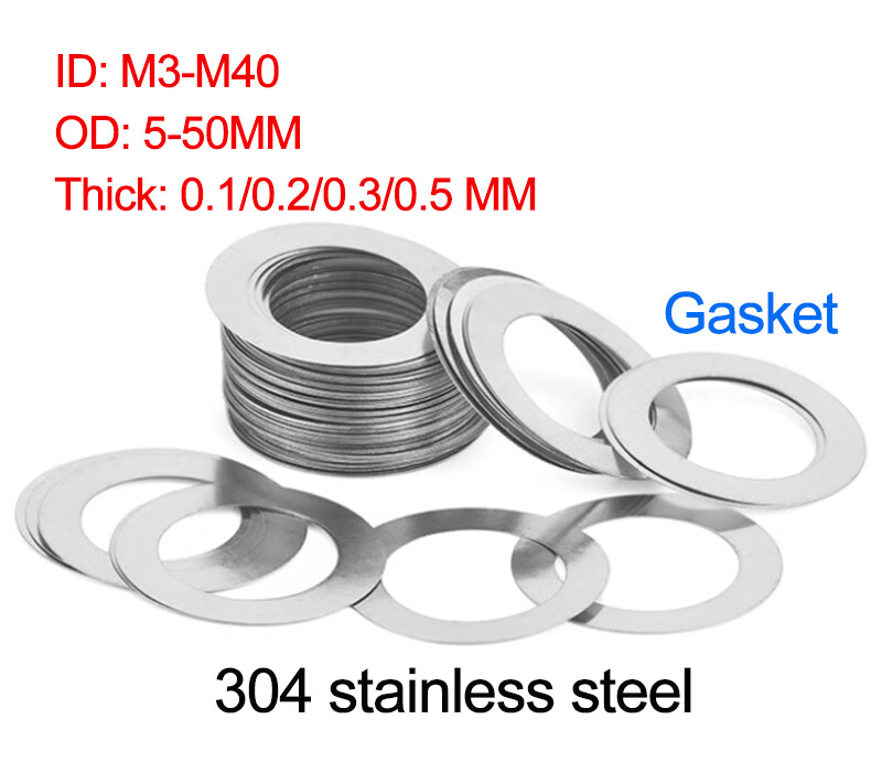 Shim Washers 0.1/0.2/0.3/0.5mm Thick DIN 988 High Quality 304 Stainless Steels