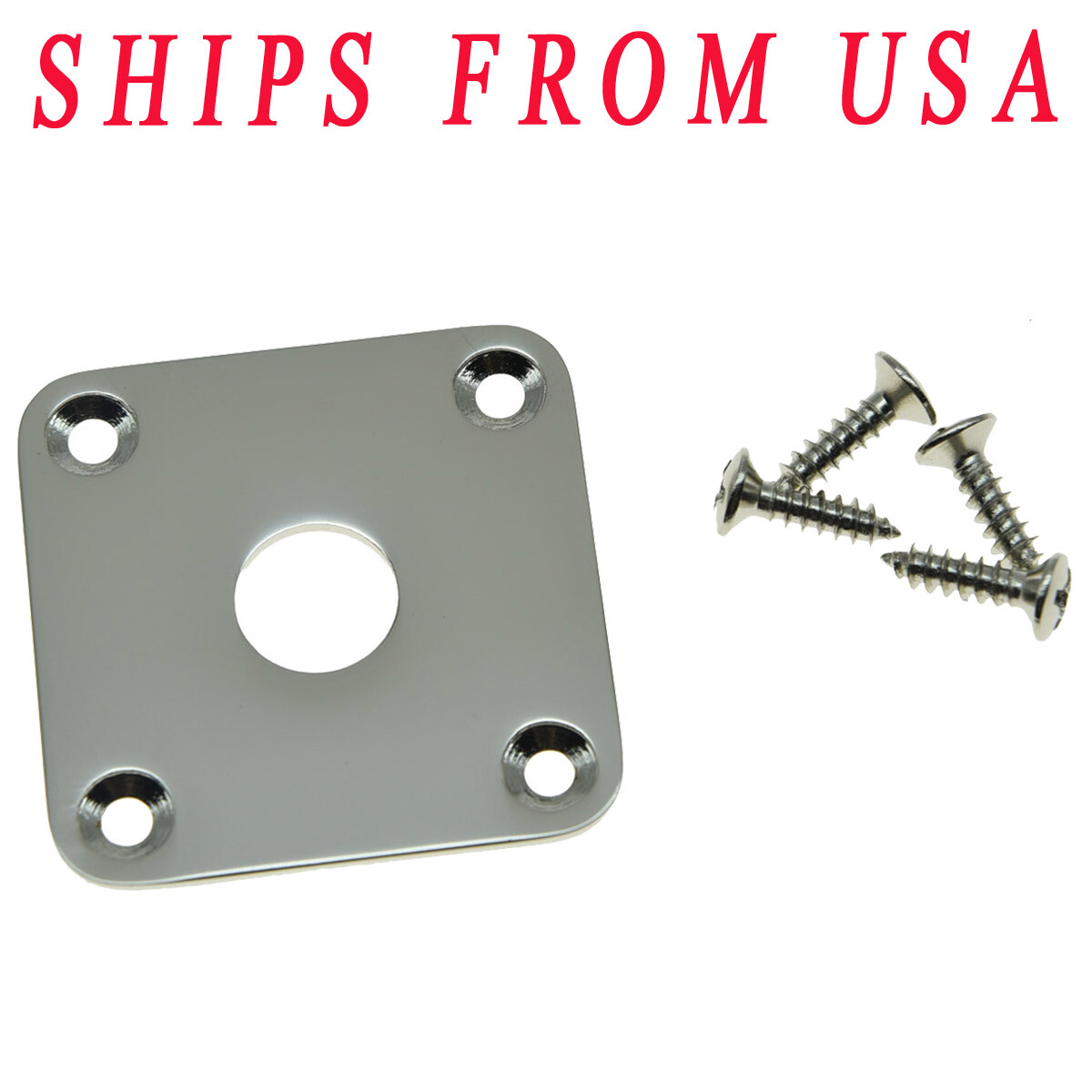 KAISH Nickel Flat Base Bottom Metal Guitar Square Jackplate fits for Les Paul