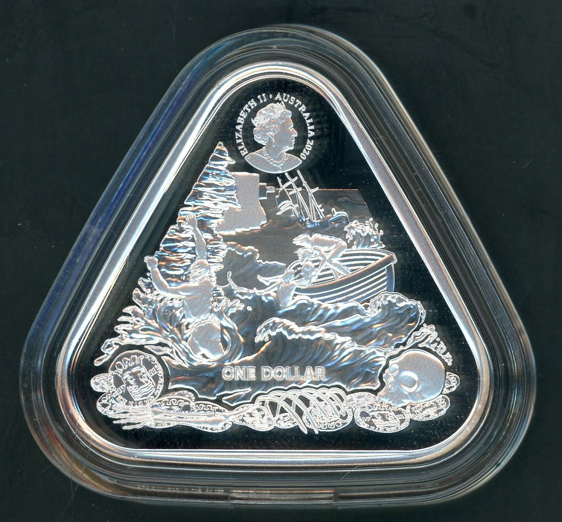 AUSTRALIA 1 DOLLAR 2020 ZUIT DORP SHIP TRIANGULAR COIN 1 OZ SILVER 46