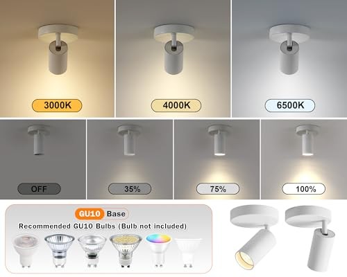 Ceiling Spotlight Indoor Adjustable 1-Light Track Lighting with Flexibly White