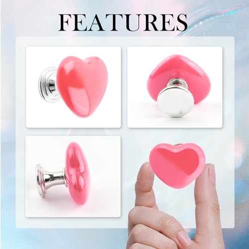 Car Push Start Button Cover with Heart Shape,Press-Designed Push to Start Pink