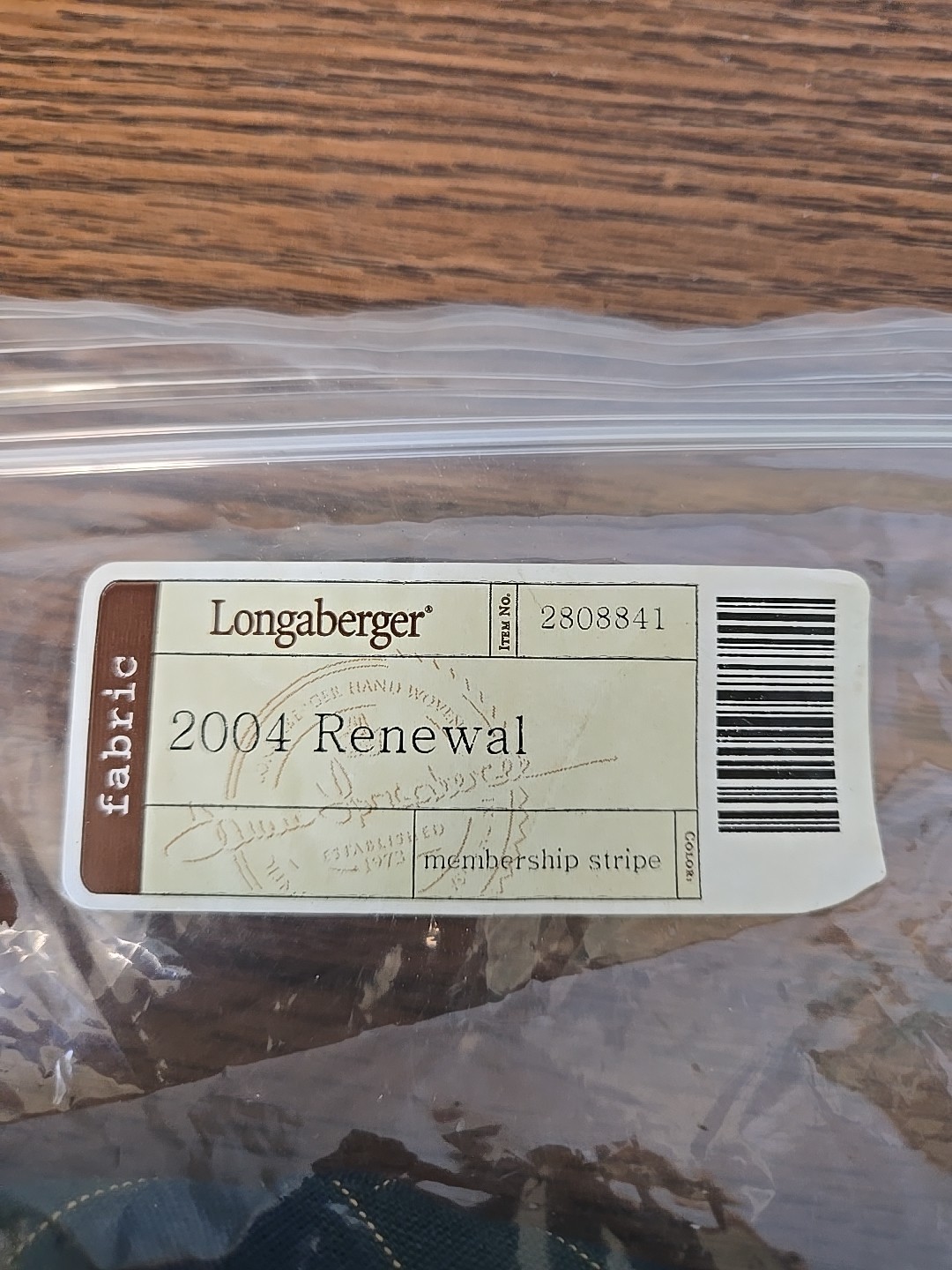 Longaberger Basket Cloth Liner / 2004 Renewal