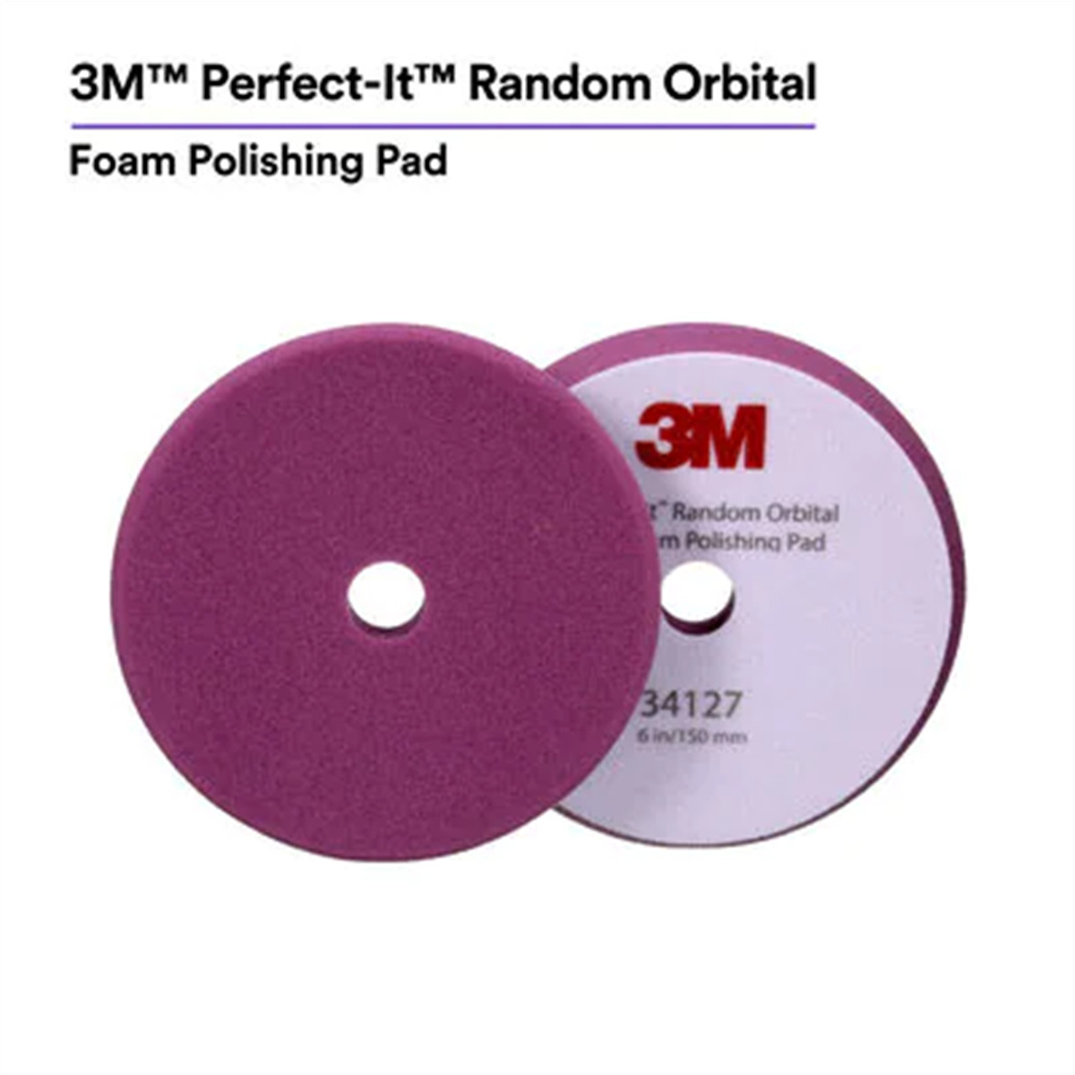 3M Perfect-It&trade; Random Orbital Foam Polishing Pad 34127, 6 Inch (150 mm), P