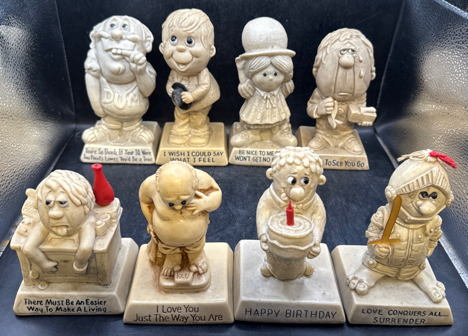 Vintage Lot Of 8 Russ & Wallace R&W Berrie,Wise Guy Figurines USA