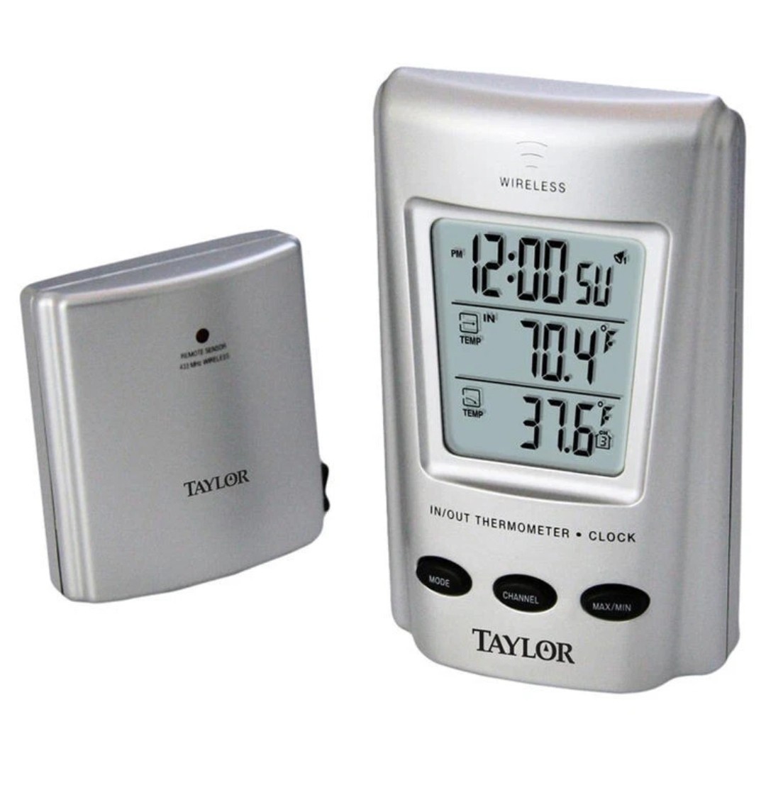Taylor Wireless Indoor/Outdoor Thermometer with Programmable Temperature Alert