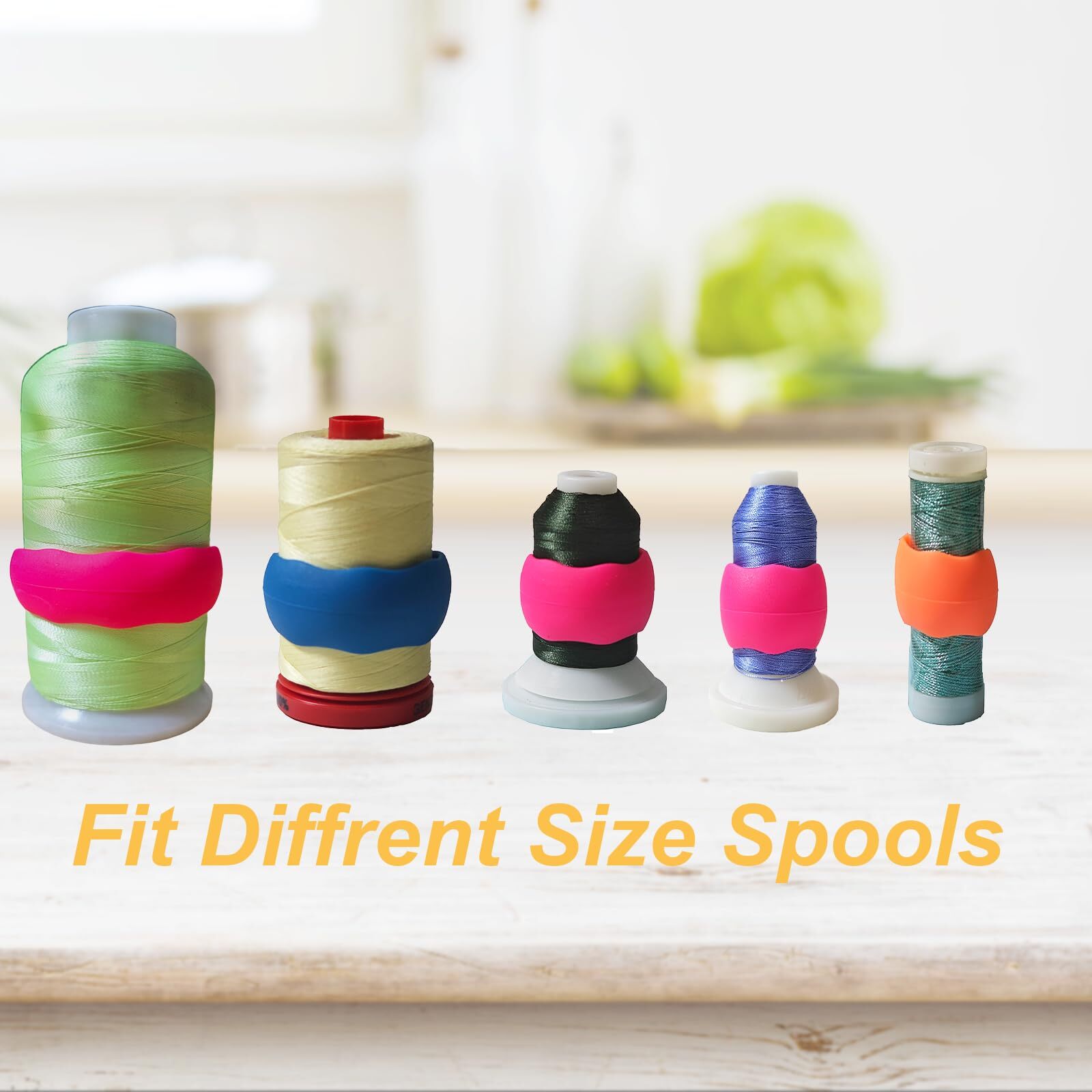 200pcs Upgraded Thread Holder/Spool Huggers Compatible with Larger spools- Ke...