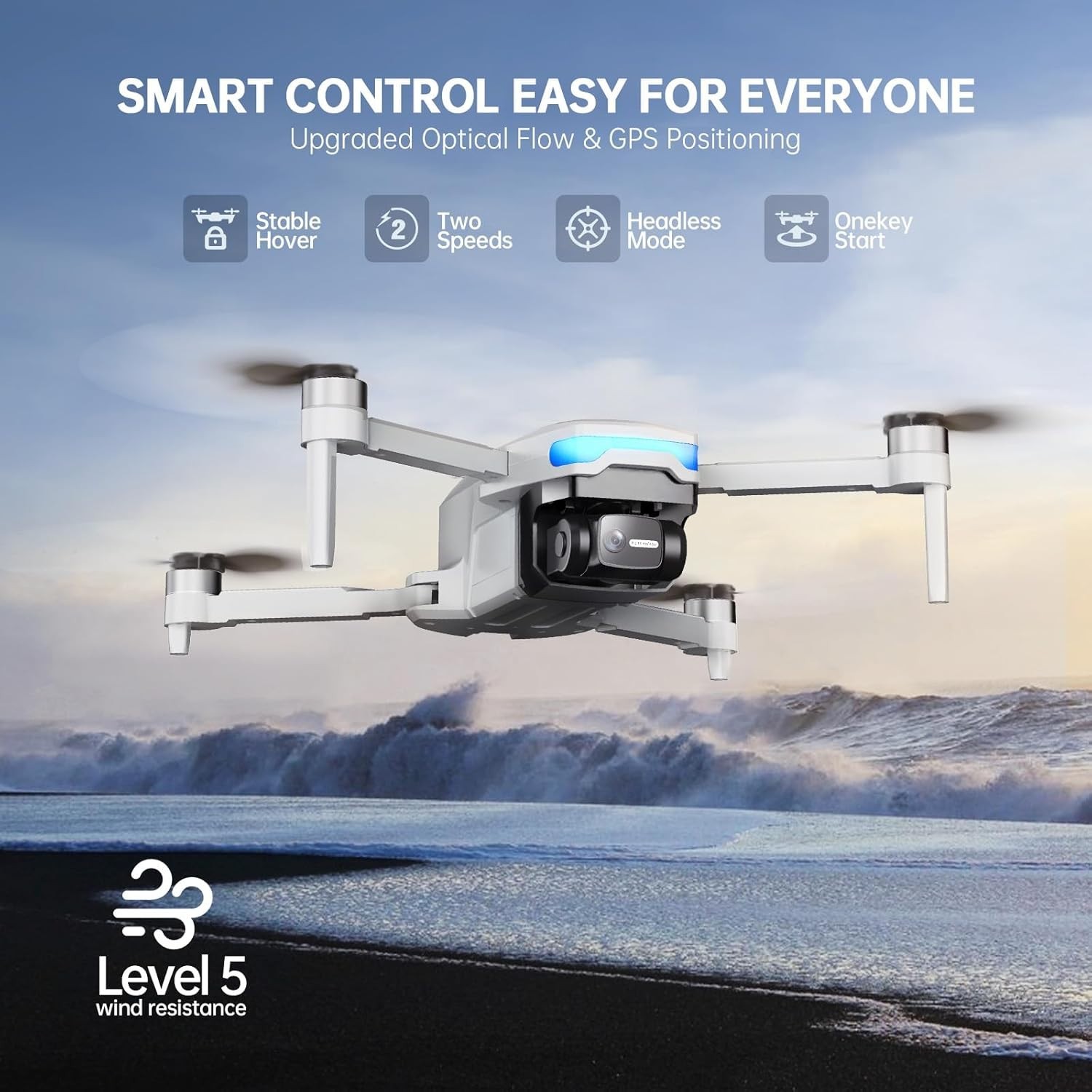 Foldable 4K Camera Drone for Adults with App Control, GPS, 40-45 Min Flight