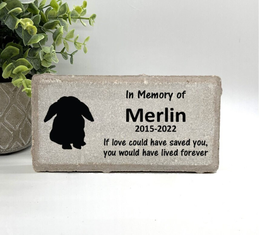 Lop Ear Rabbit Memorial - Personalized Pet Memorial Stone-Pet Loss sympathy Gift