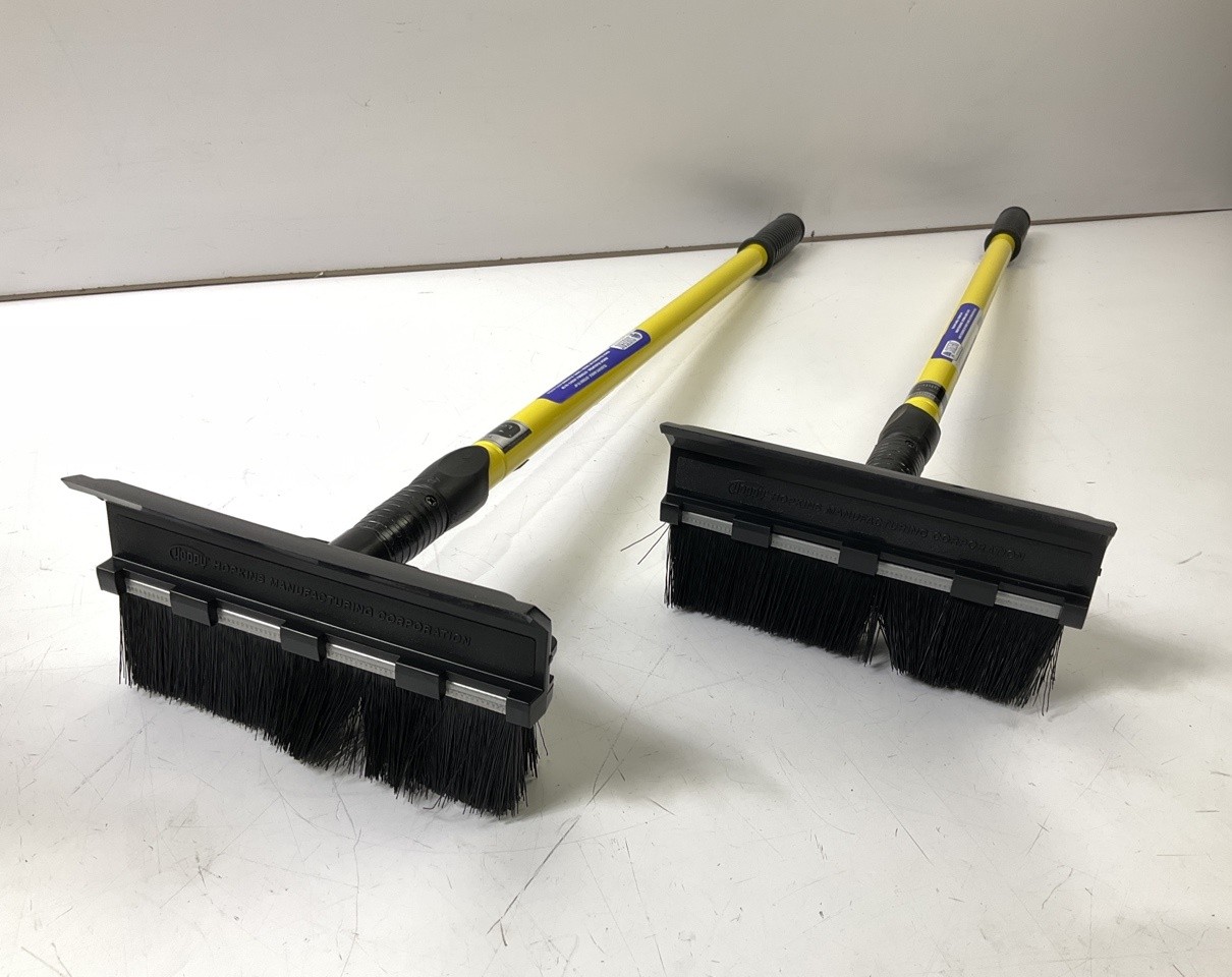 (2) Hopkins 2610XB SubZero 48" Yellow Extendable Snow Brush Broom Squeegee