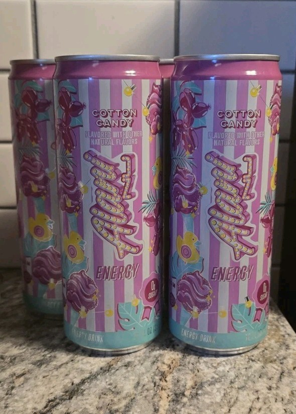 Alani Nu Cotton Candy Energy Drink Lot of 4 Cans 12 Oz NEW Limited Next Day