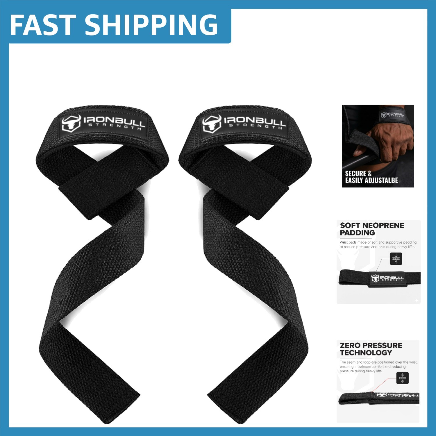 Lifting Wrist Straps with Padded Support for Ultimate Grip – One Size