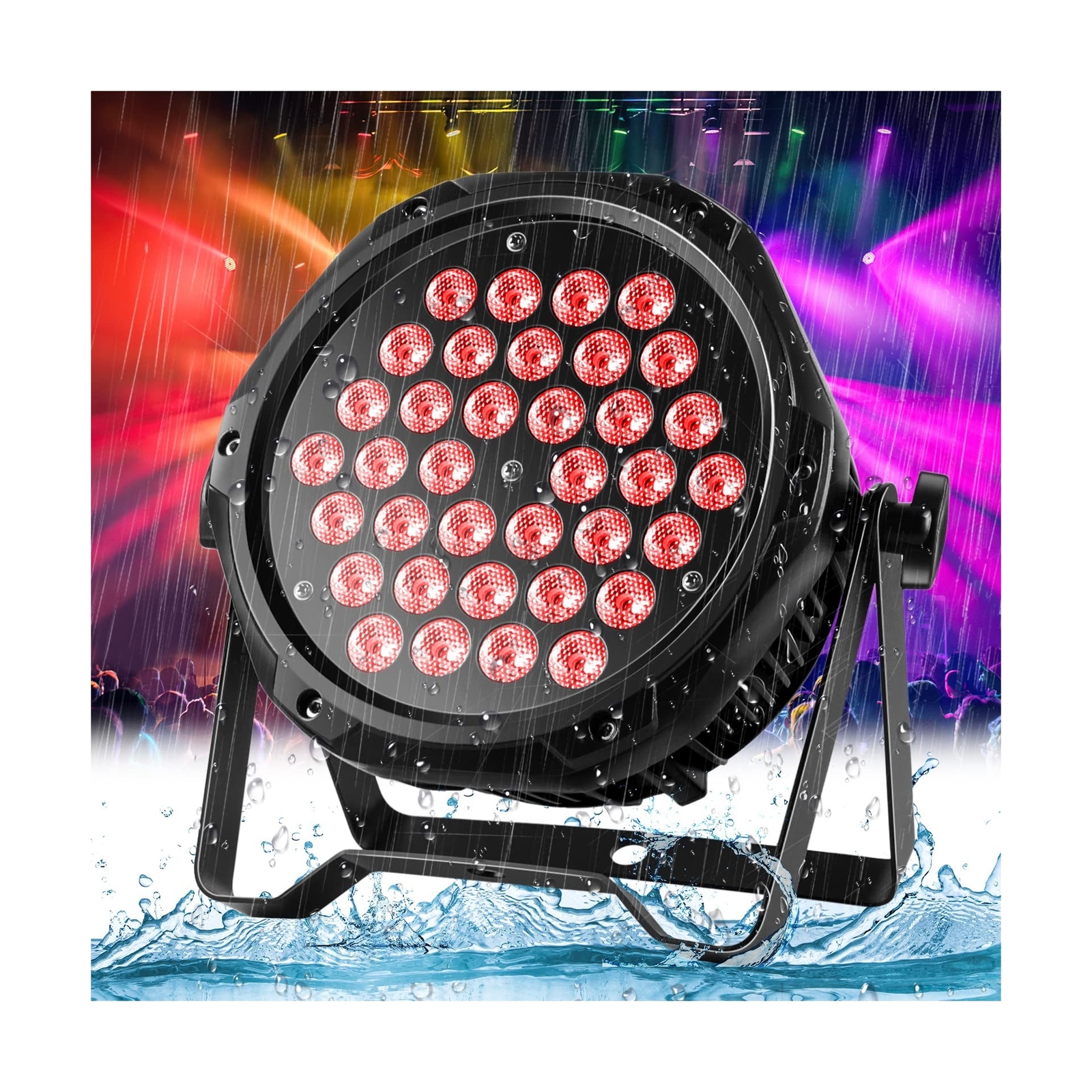 HOLDLAMP LED Stage Lights IP67 Waterproof Par Lights, 180W 36LED RGB High Pow...