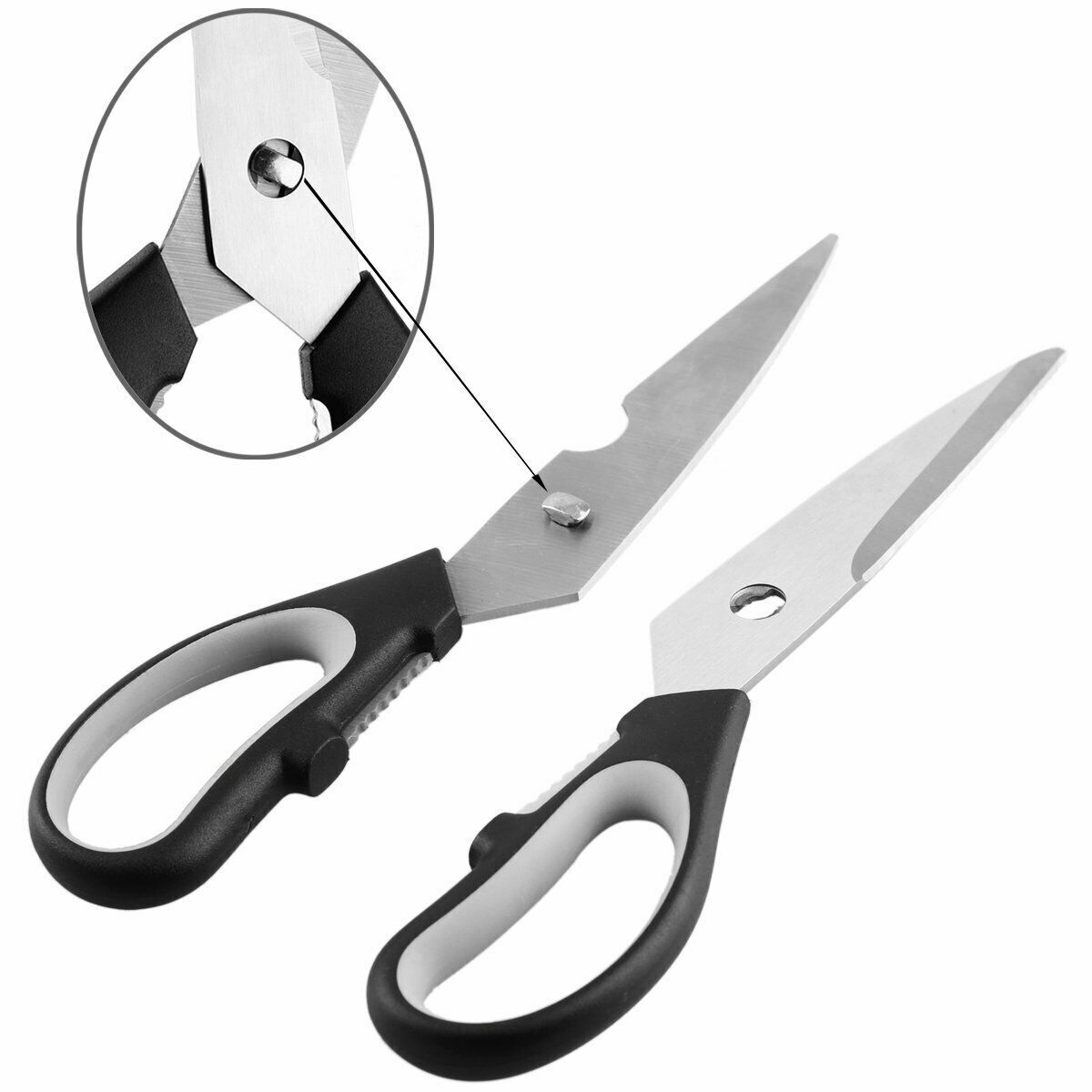 Tobox Kitchen Scissors Black, Ultra Sharp Multi-functional Kitchen Shears NEW