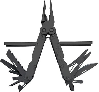SOG POWERLOCK W/ SCISSORS / NYLON SHEATH / BLACK OXIDE / CLAM PACK