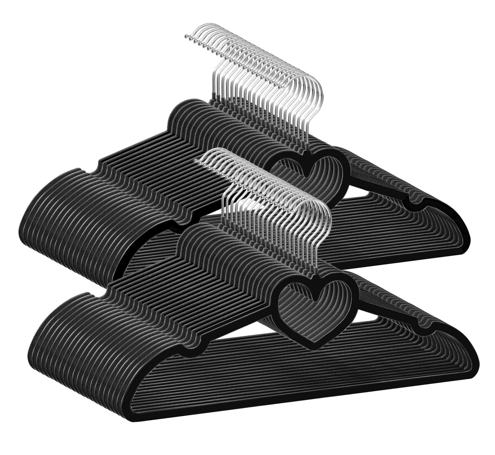 Black Velvet Hangers 50 Pack, 16" Non Slip Adult Hangers, Slim Clothes Hanger...