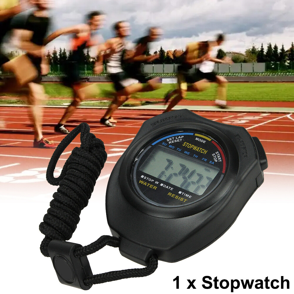 Stopwatch Digital LCD Sports Counter Timer Watch Handheld Countdown Stop Timer