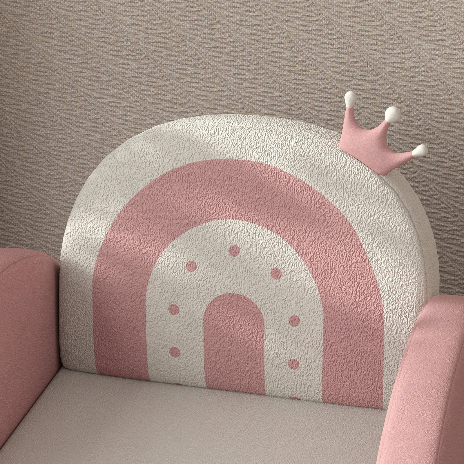 Kids Rocking Chair, Crown Decor Toddler Chair for Bedroom Playroom