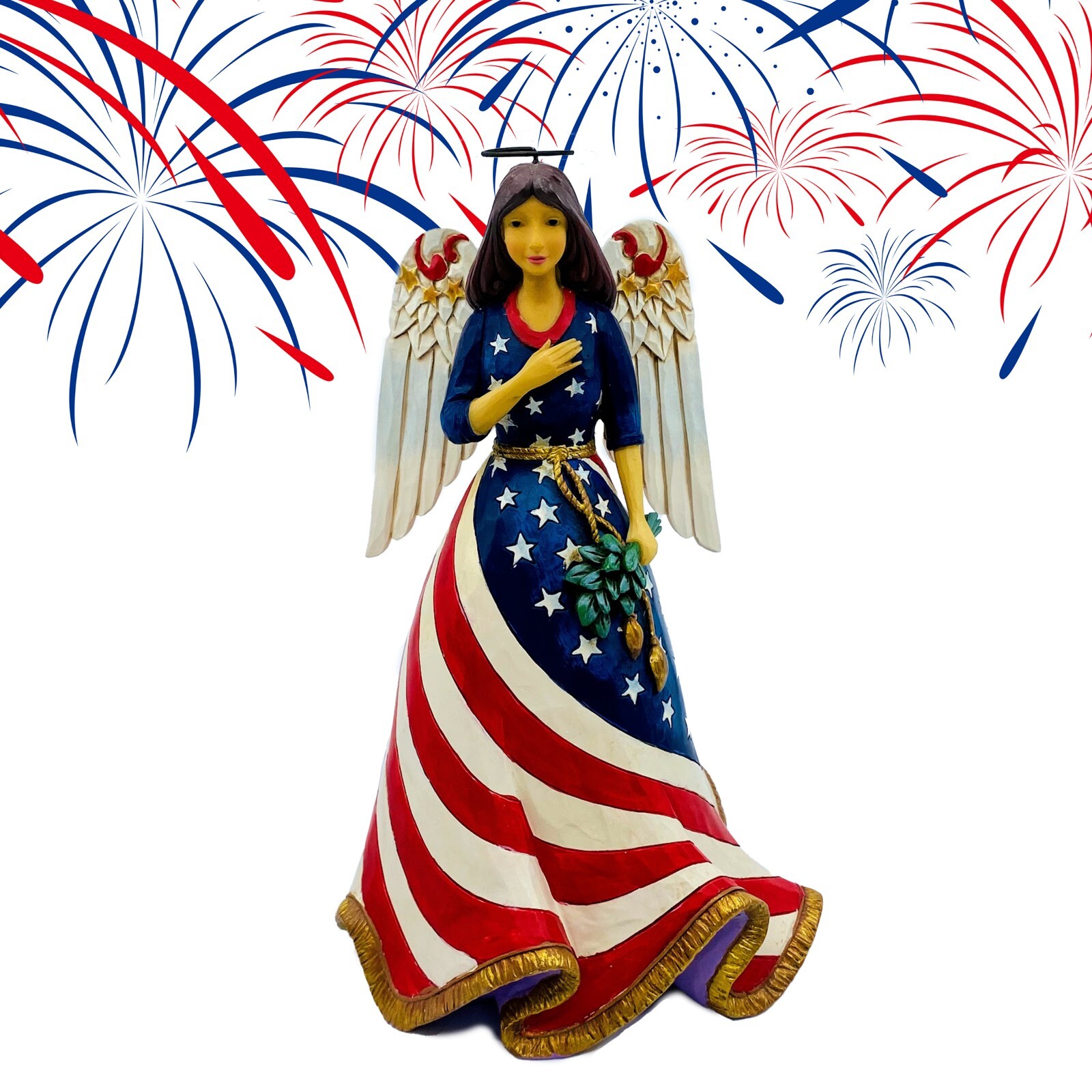 Enesco: Jim Shore; Heartwood Creek, 4th of July, Patriotic Angel "Bless the USA"