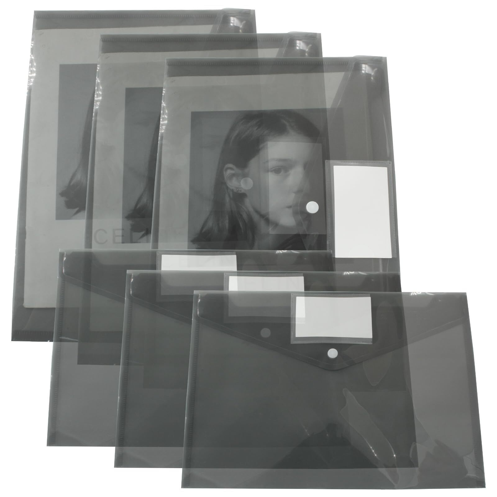 6 Pack Plastic Envelopes Poly Envelopes Folder A4 Size File Folders for Docum...