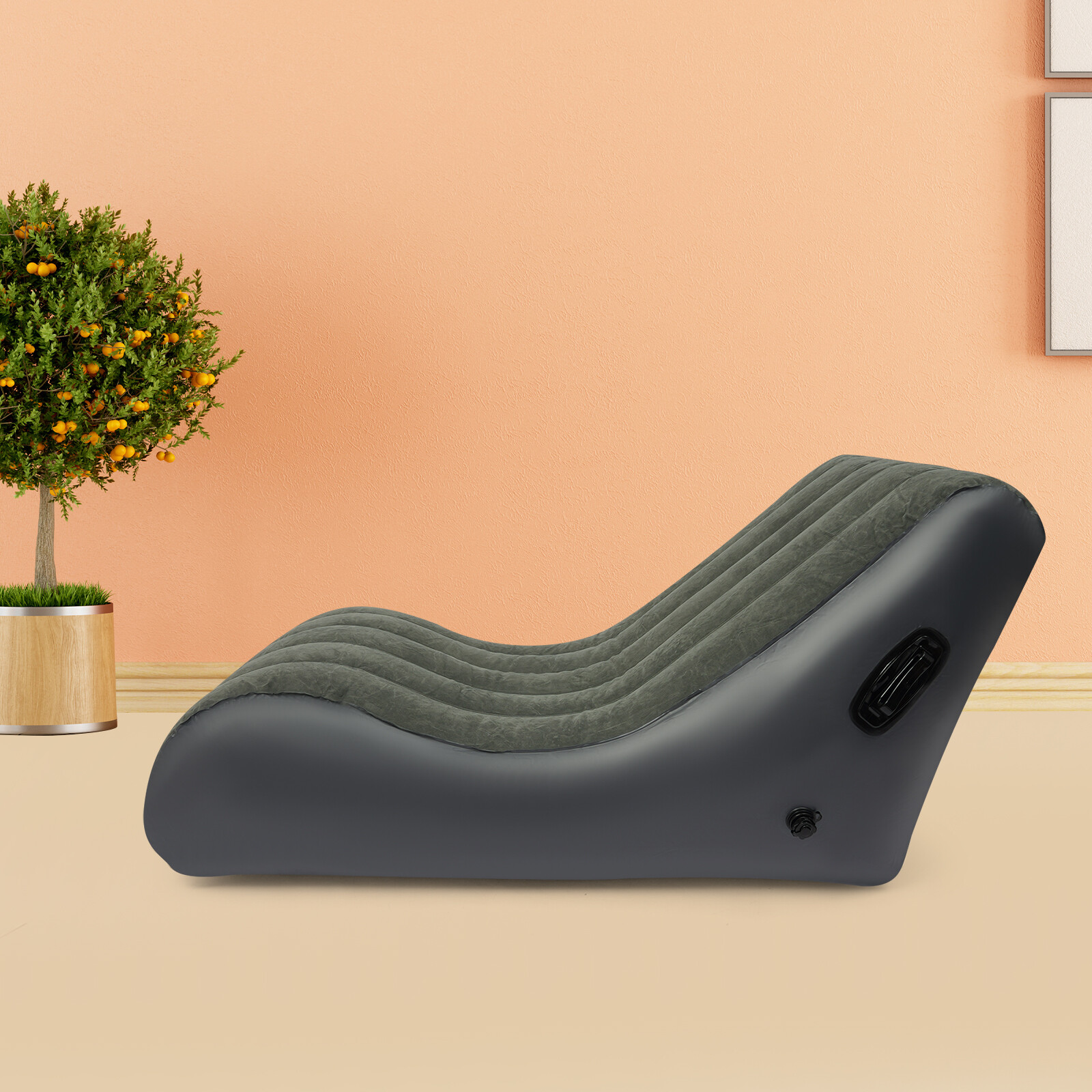 Modern Sofa Bed Inflatable Sofa Bed S-shaped Folding Sofa Bed 89.9*140*69.9cm