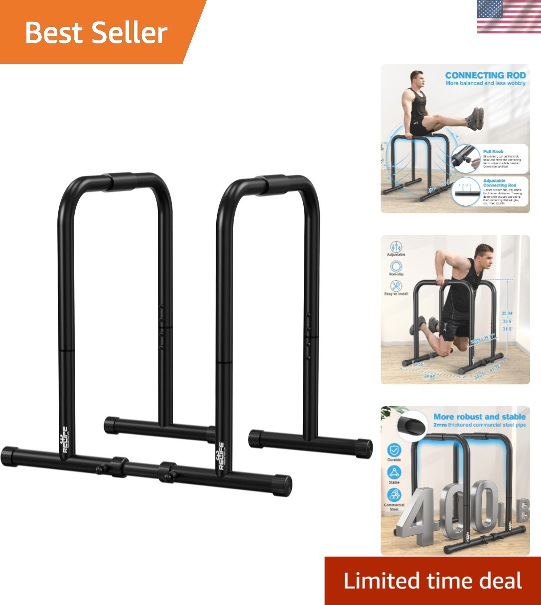 Compact & Portable Dip Bar Station - Functional Design for Versatile Training