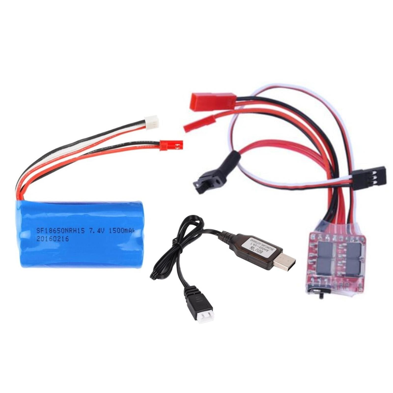 2.4G 3CH RC Transmitter+Receiver+30A ESC+Battery+Charging Cable for WPL RC Car b