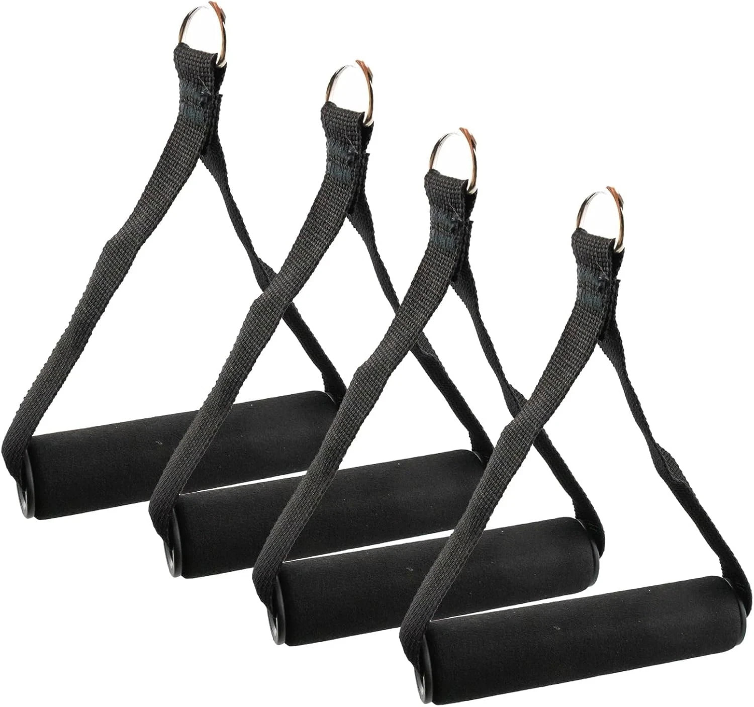 Set of 4 Heavy-Duty Cable Machine Handles for Gym Equipment, Resistance Bands, a