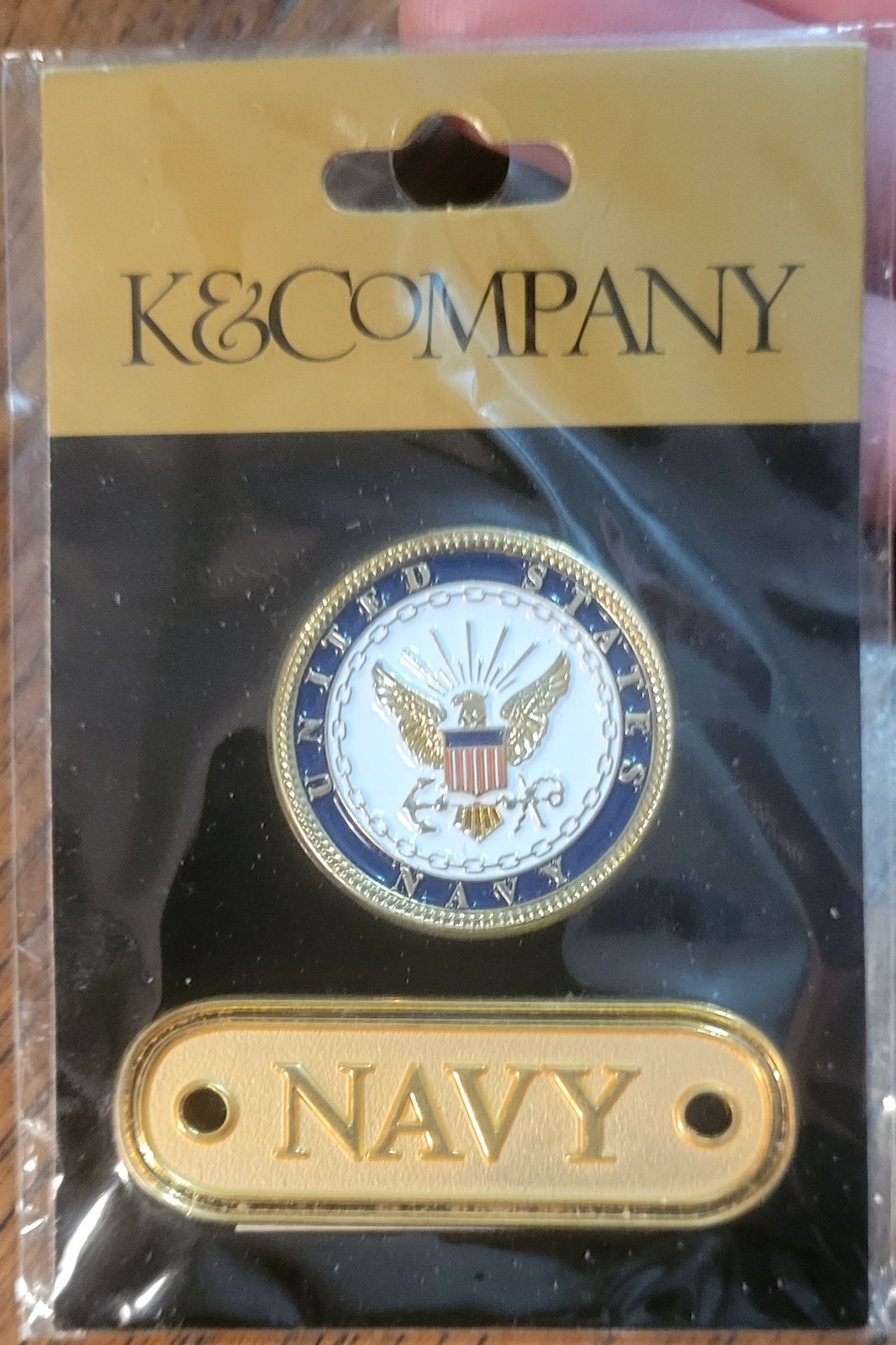 K & Company Navy Medallion Charm & Mini Plaque Die Cast