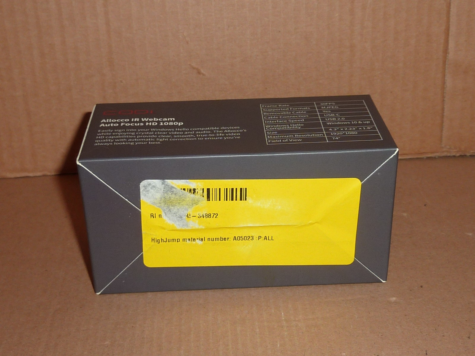 Allocco HD 1080P IR Facial Recognition Webcam (Windows Hello) A05023 - NEW