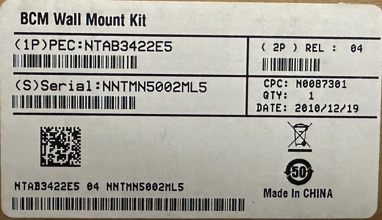 Avaya NTAB3422E5 BCM Wall Mount Kit