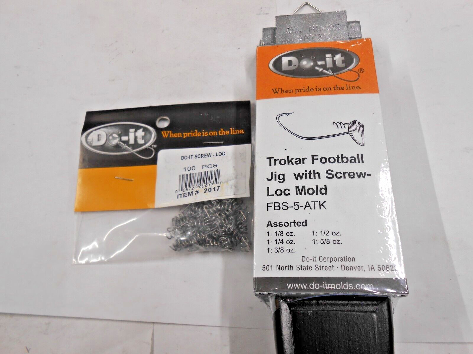 3493 Do-It Football w/screw-loc Jig Mold 1/8 - 5/8 oz 100 screw-locks included