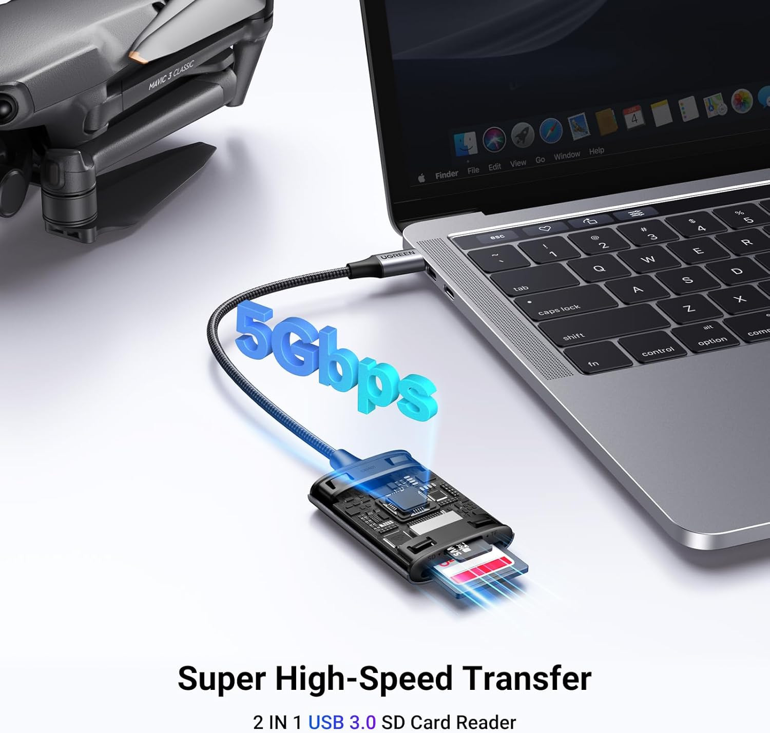 UGREEN USB C SD Card Reader, 2-In-1 Micro SD Memory Card Reader for TF SD Micro