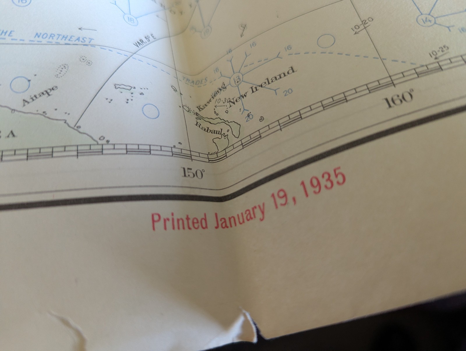 Pilot Chart Upper Air - North Pacific Ocean March 1935 Interwar No.1401a