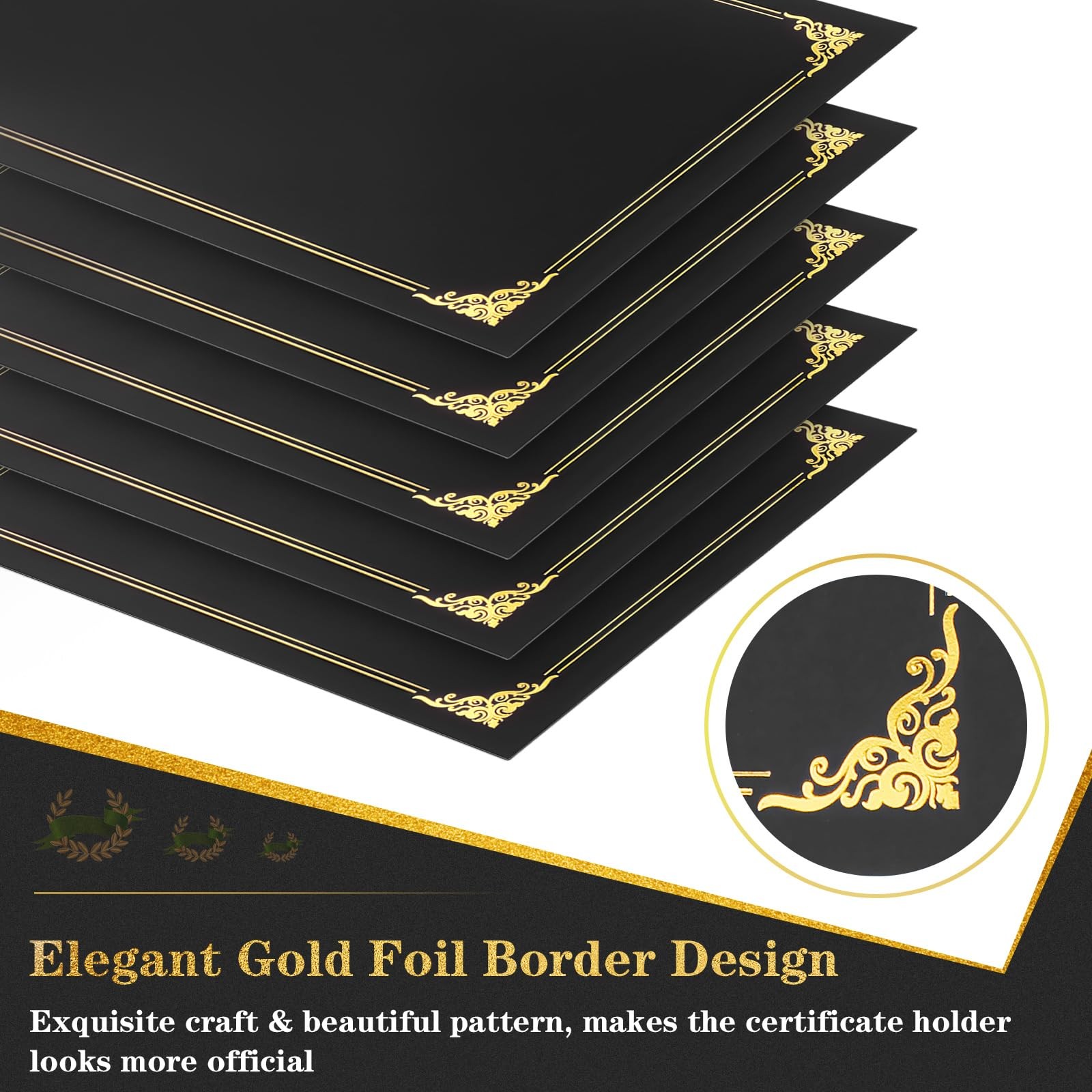 10 Packs Certificate Holders, Black Certificate Covers, Diploma Holders, Cert...