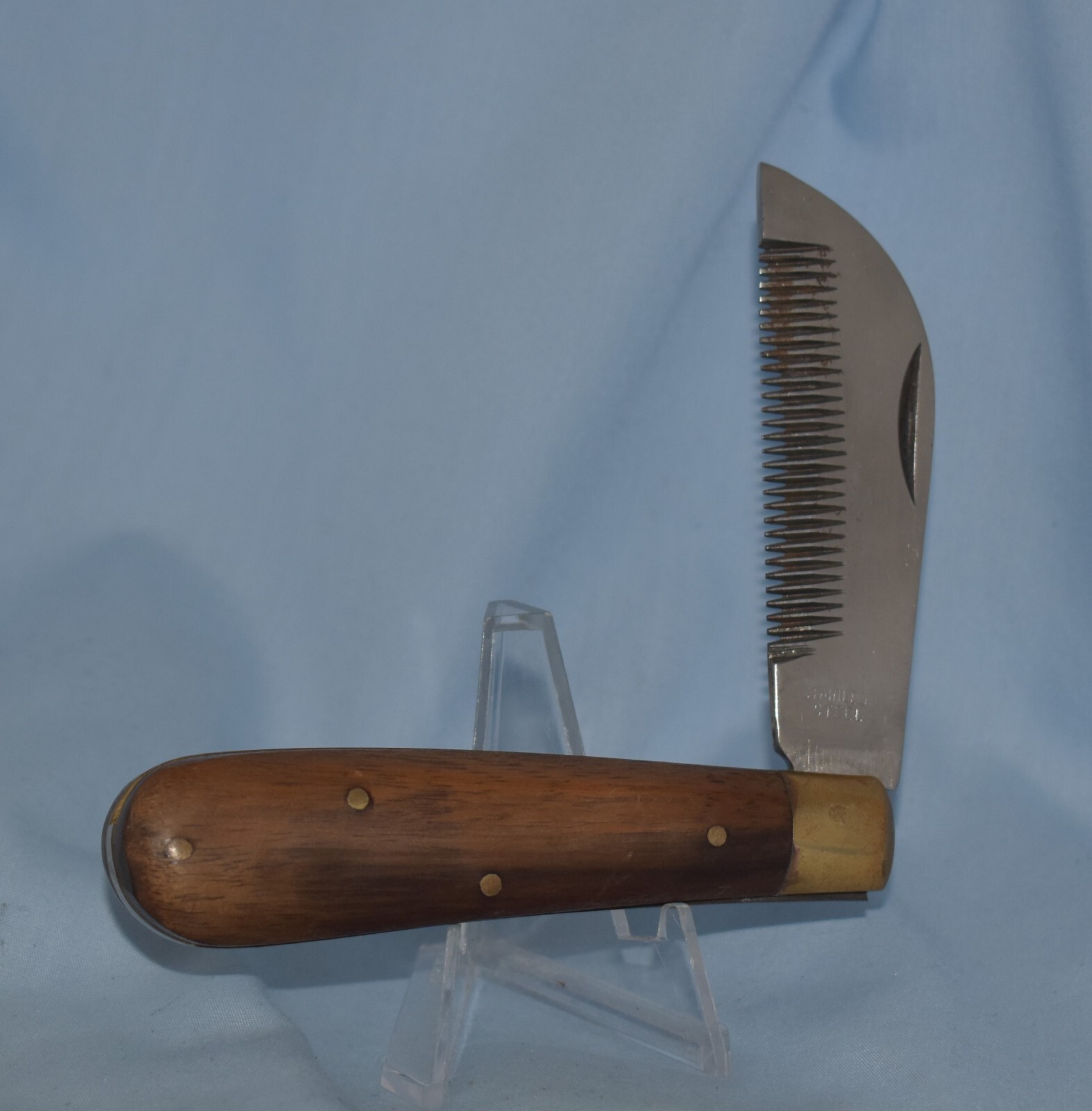 RARE STAINLESS STEEL WOOD DOG GROOMER KNIFE "NO CASE /BOX