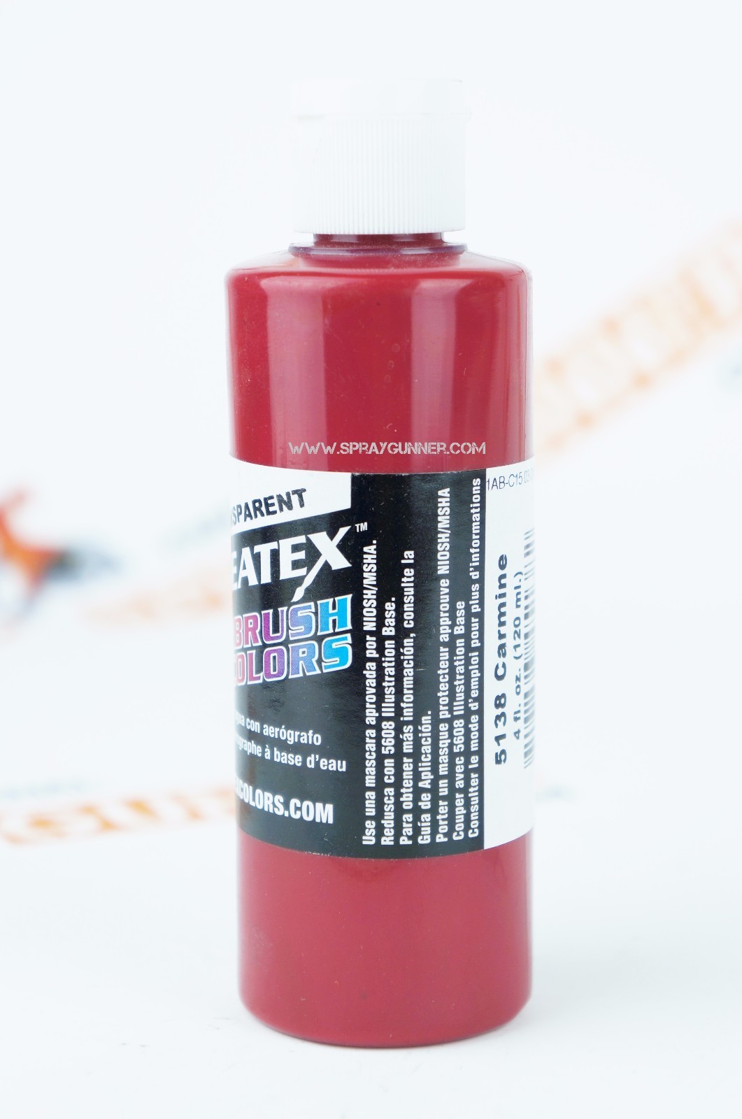 Createx Airbrush Colors 5138 Transparent Carmine 4oz. water-based paint