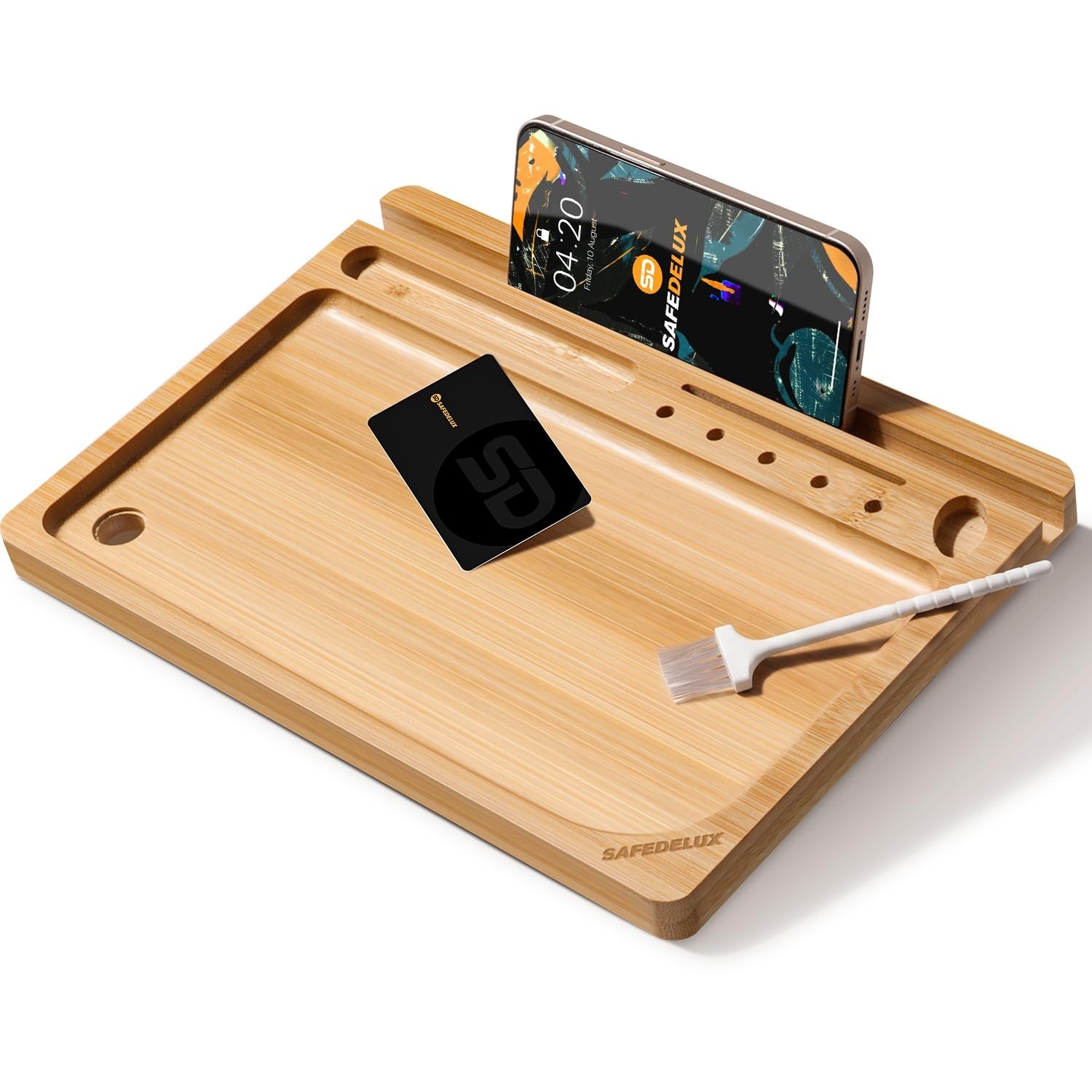 Large Wooden Rolling Tray Set with 120ml Cone Tube & Cleaning Brush, Portable...