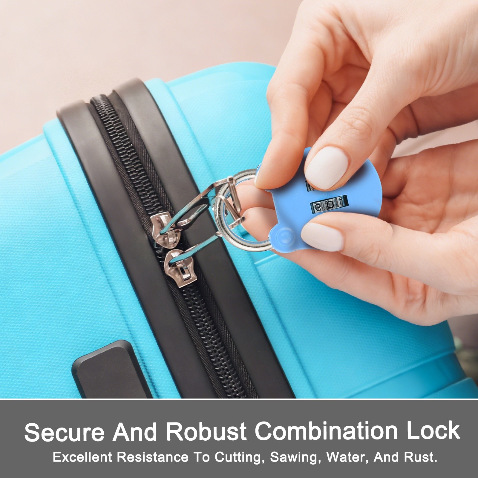 Combination Padlock (Small, Blue)(4 Pcs),Cat Shackle Code Locks