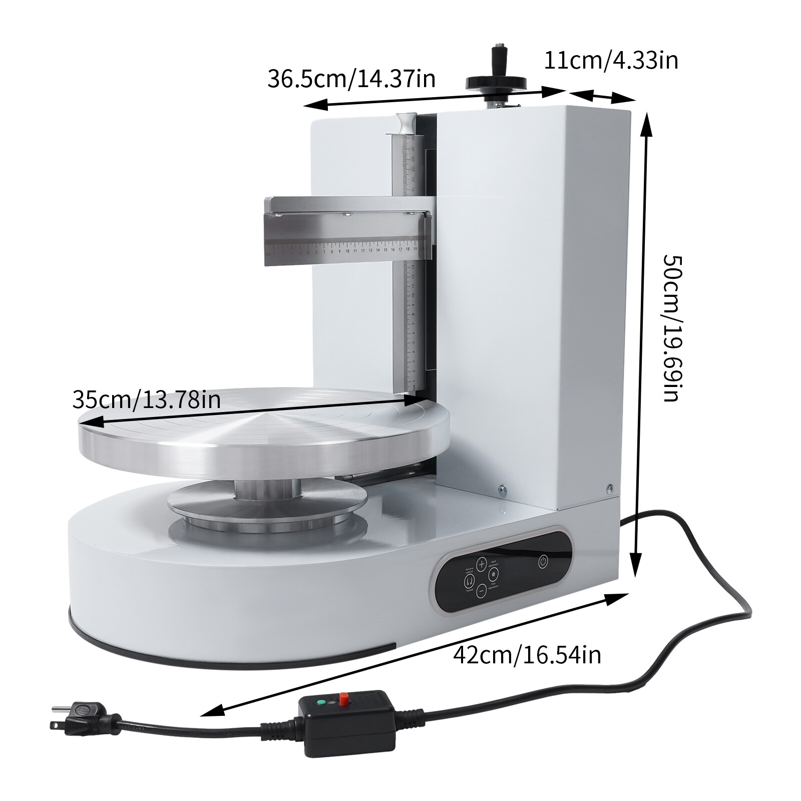 Display Smooth Cream Adjustable 4-12'' Birthday Cake Decorating Machine White