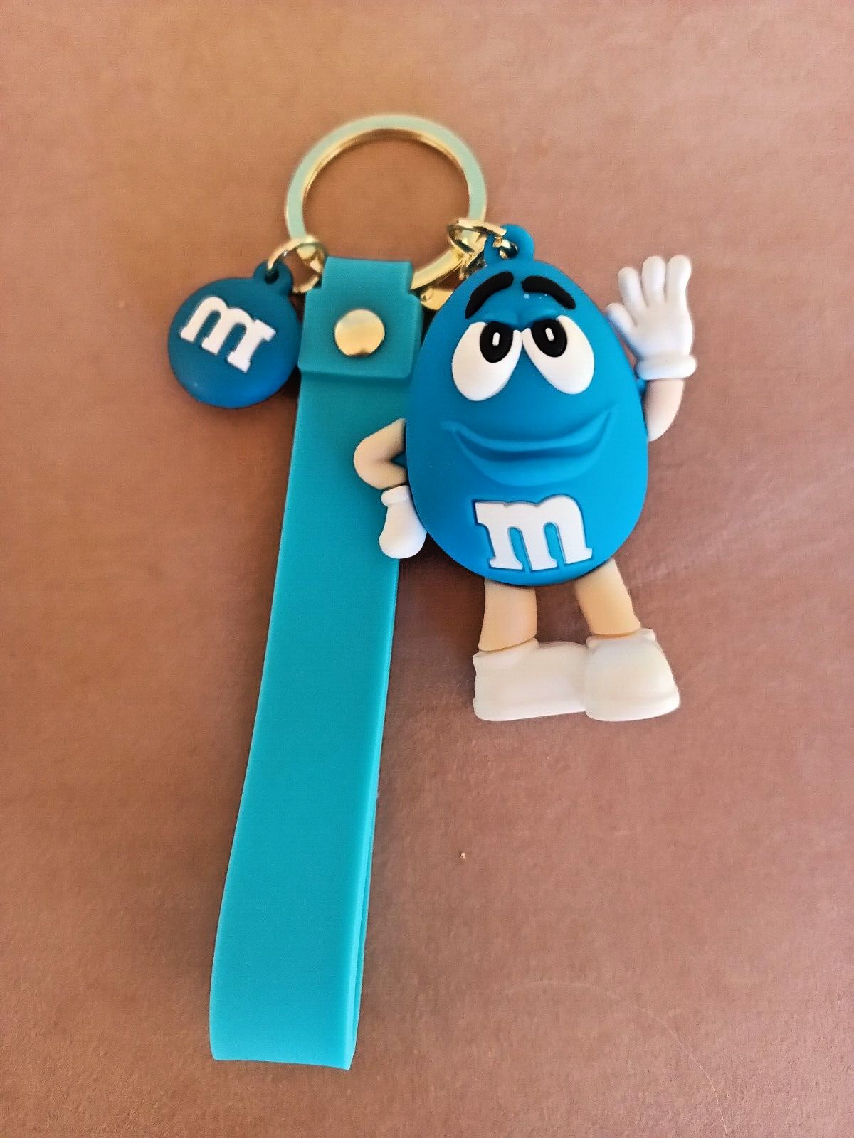 M & M "BLUE"  KEYCHAIN / BACKPACK CLIP -PVC 3D -NEXT DAY SHIPPING