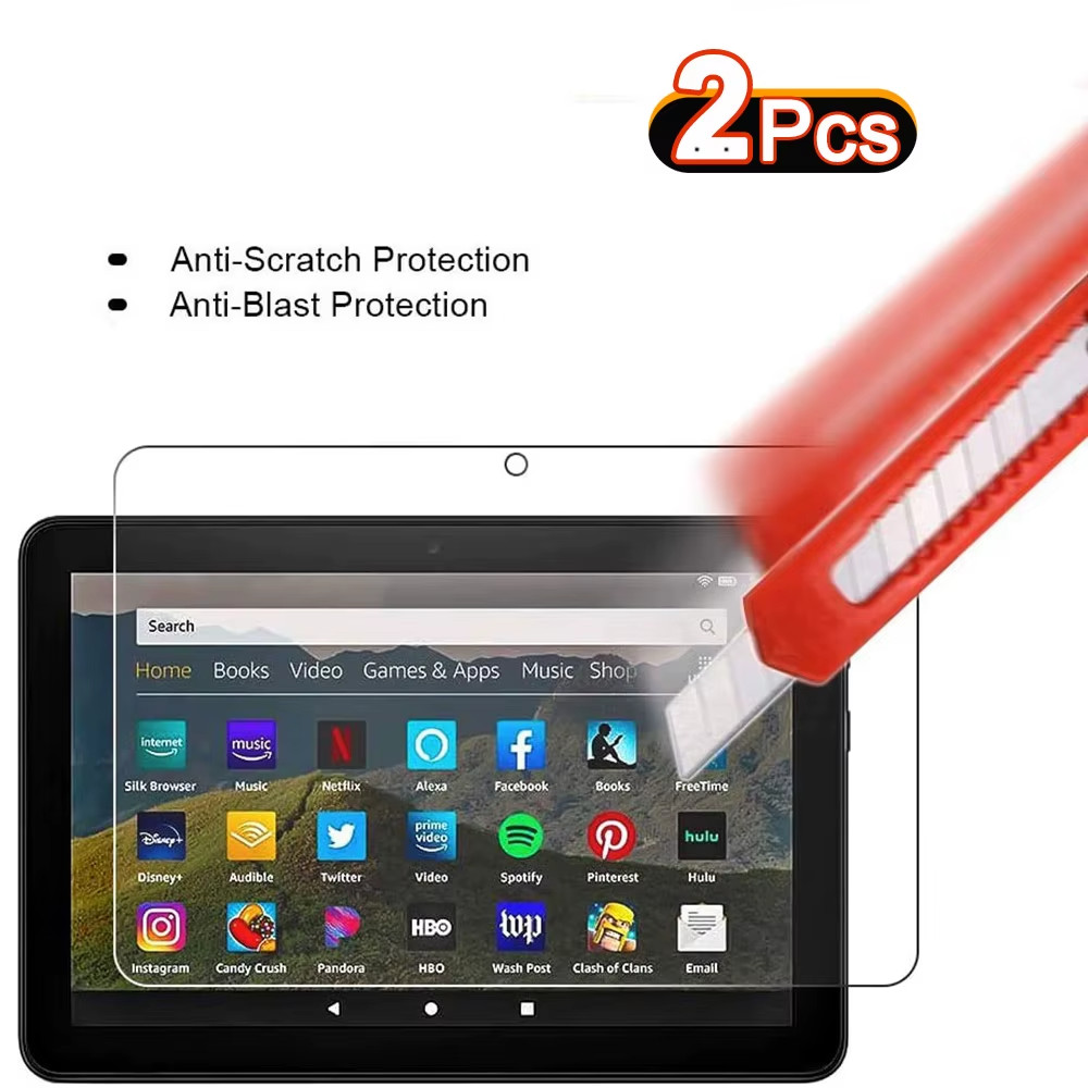 [2 Pack] Tempered Glass Screen Protector for 10.1" Fire HD 10 Tablet (13th/11th)