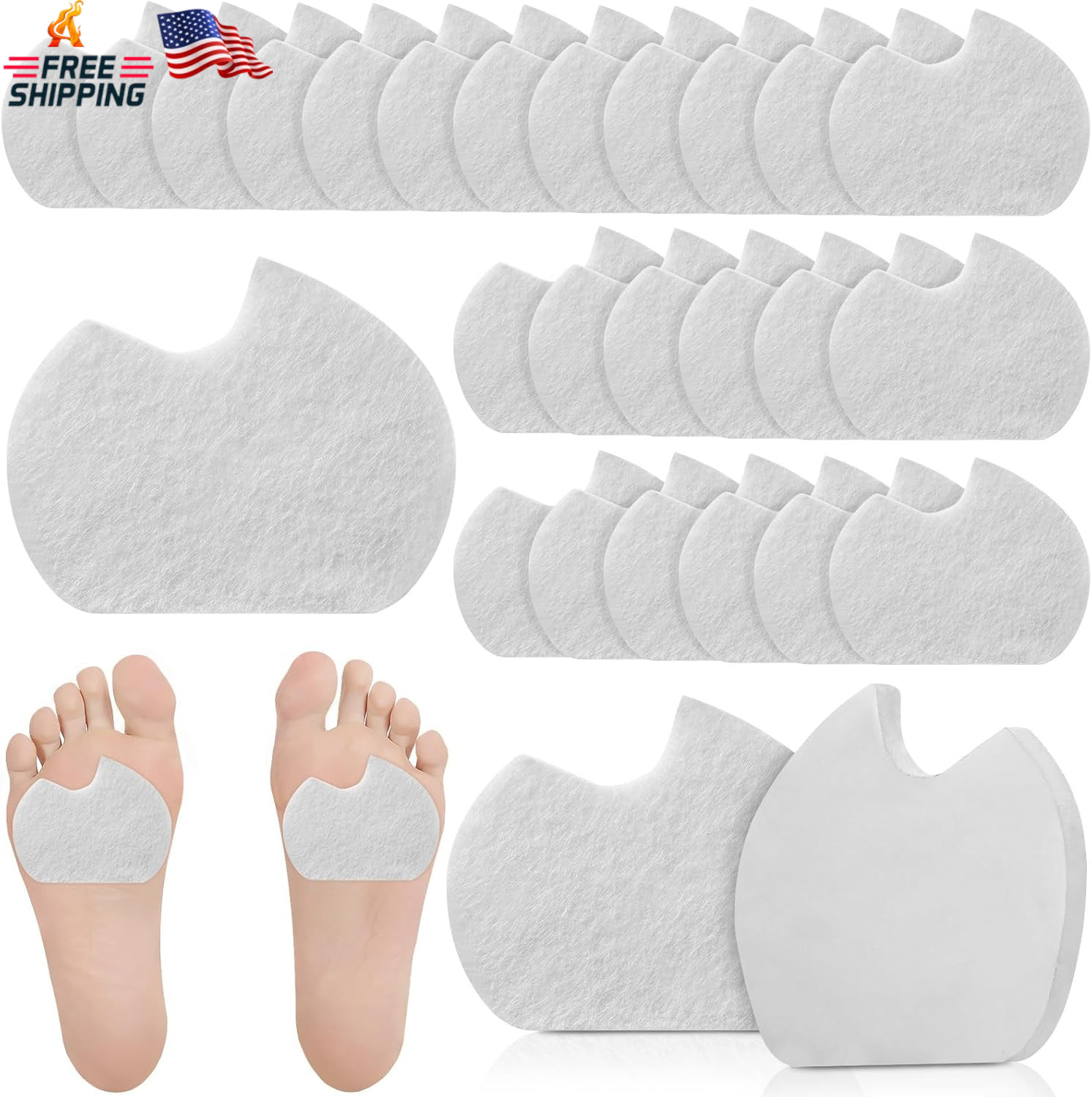 24 Pieces Foot Pads for Dancer Sesamoiditis Pads for Ball of Right Feet Pain Fel