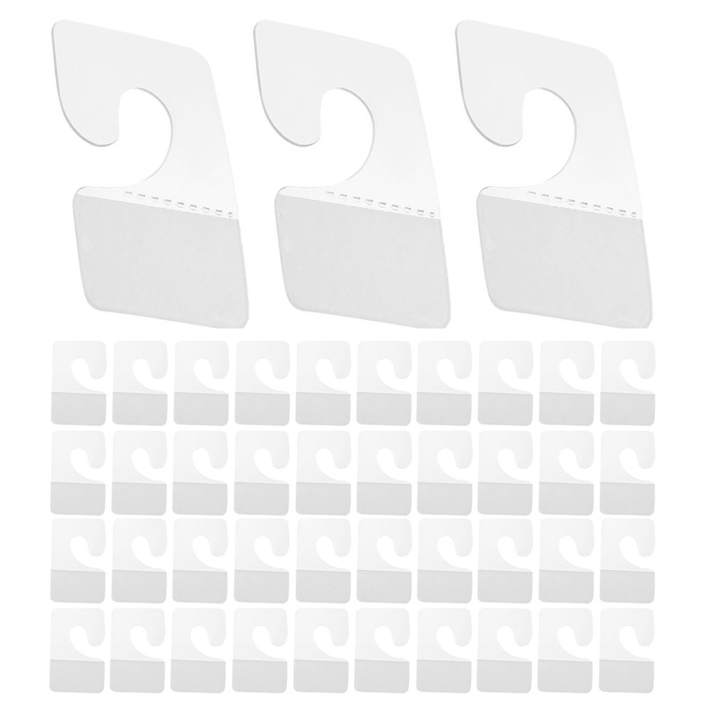45 Pcs Plastic Adhesive Tag Clear Tabs Display Hooks for Hanging Retail