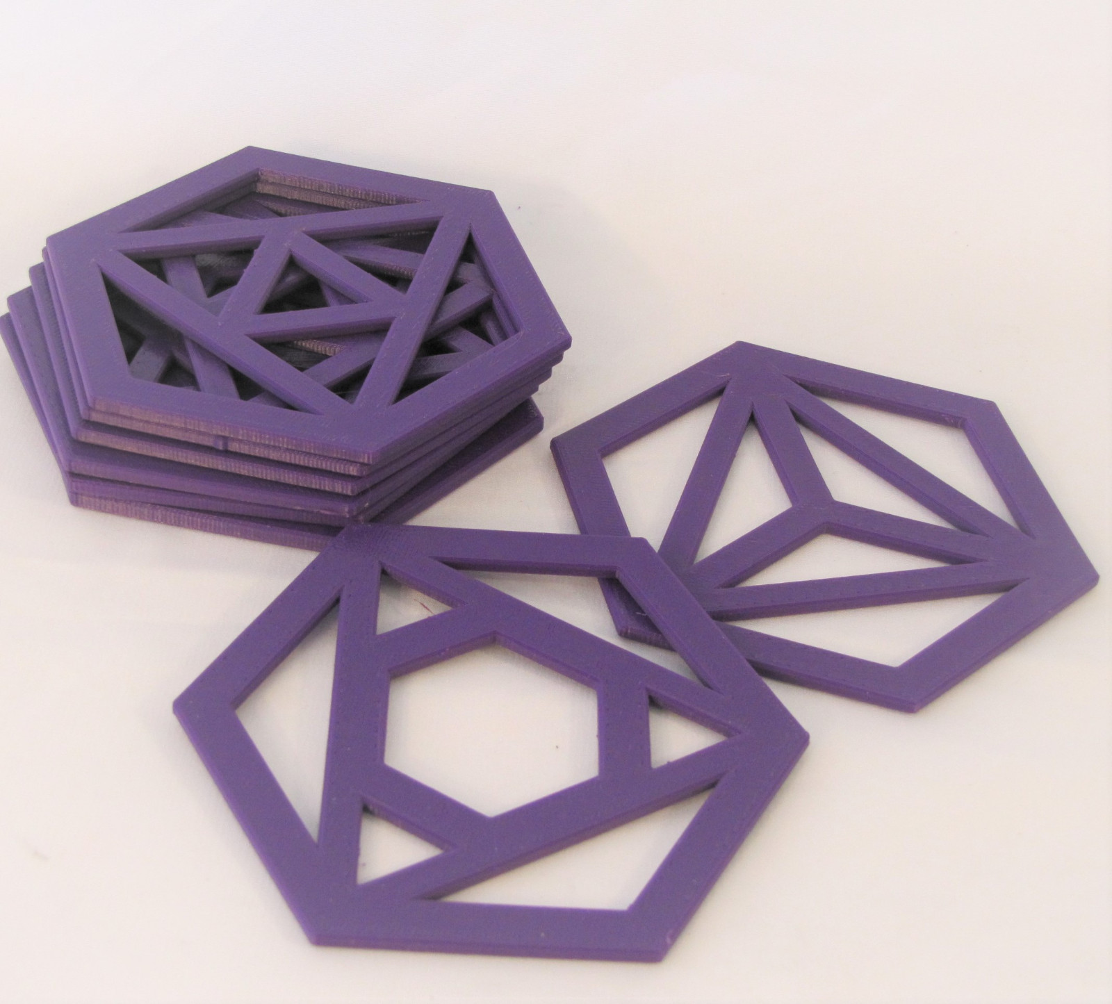 Hexagon Coasters Coffee Tea Drinking Glasses Cups Geometry Gift 100 mm 4"