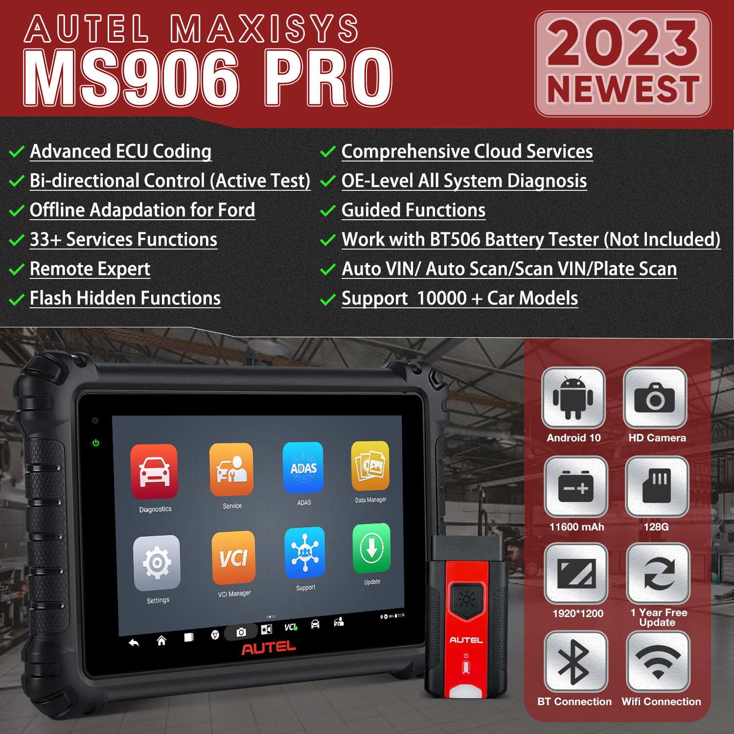 2023 Autel MaxiSYS MS906 Pro MK906 PRO Tablet Full System Diagnostic Scanner